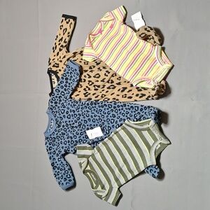 Carter's 3M Leopard and Cheetah Print Fleece Footie Pajama Set w/ 2-Pack Onesie